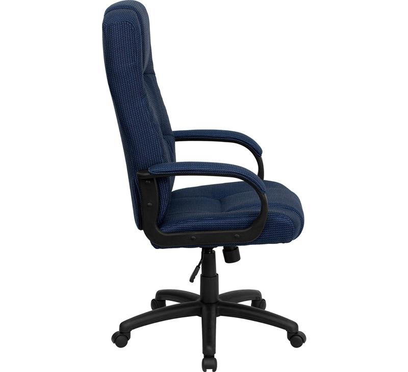 Flash Furniture High Back Navy Blue Fabric Executive Swivel Chair with Arms – BT-9022-BL-GG Supply