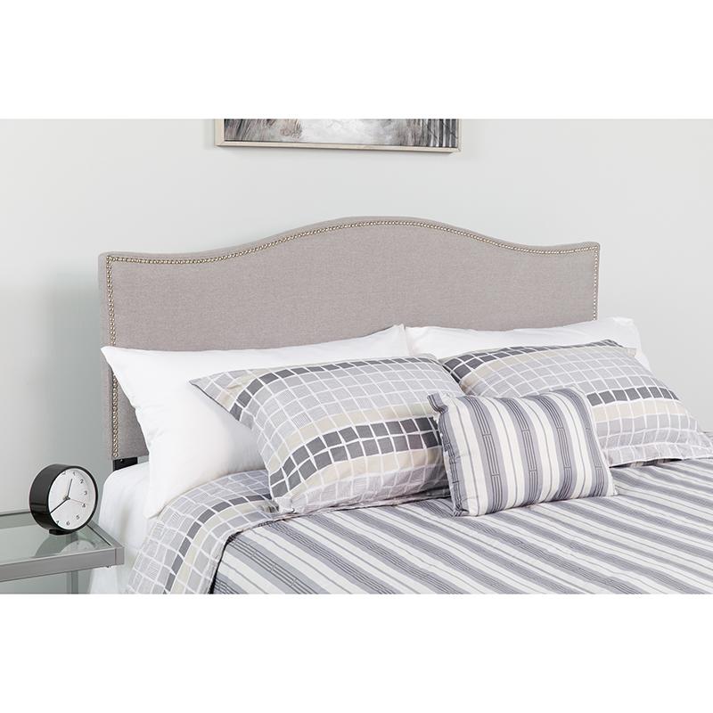 Flash Furniture Lexington Upholstered Twin Size Headboard with Accent Nail Trim in Light Gray Fabric – HG-HB1707-T-LG-GG Online now