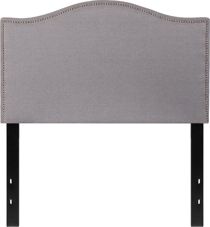 Flash Furniture Lexington Upholstered Twin Size Headboard with Accent Nail Trim in Light Gray Fabric – HG-HB1707-T-LG-GG Online now
