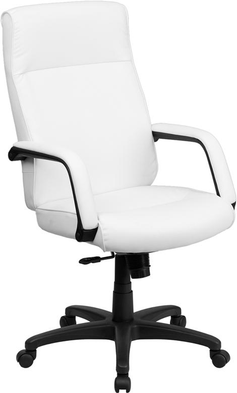 Flash Furniture High Back White Leather Executive Swivel Chair with Memory Foam Padding and Arms – BT-90033H-WH-GG Sale
