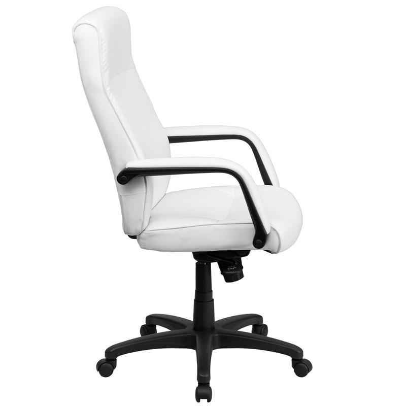 Flash Furniture High Back White Leather Executive Swivel Chair with Memory Foam Padding and Arms – BT-90033H-WH-GG Sale