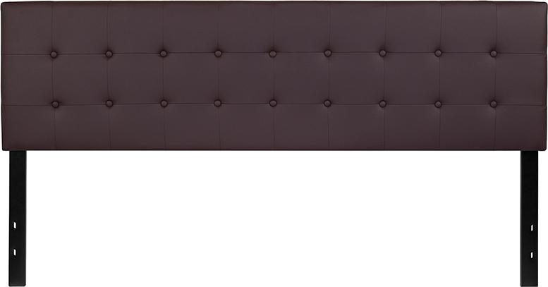 Flash Furniture Lennox Tufted Upholstered King Size Headboard in Brown Vinyl – HG-HB1705-K-BR-GG on Sale