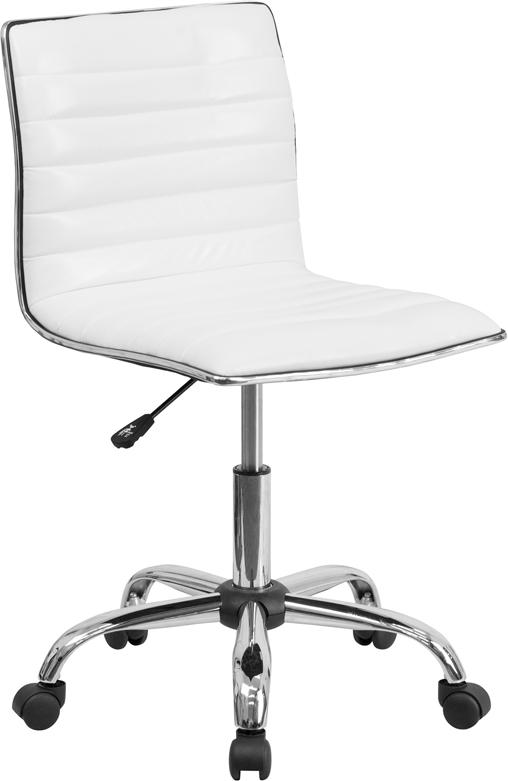 Flash Furniture Low Back Designer Armless White Ribbed Swivel Task Chair – DS-512B-WH-GG Hot on Sale