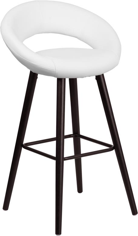 Flash Furniture Kelsey Series 29” High Contemporary Cappuccino Wood Barstool in White Vinyl – CH-152550-WH-VY-GG *DNO (Discontinued) Online now