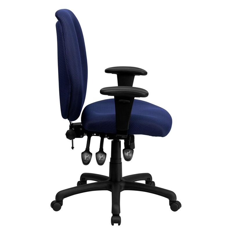 Flash Furniture High Back Navy Fabric Multifunction Ergonomic Executive Swivel Chair with Adjustable Arms – BT-6191H-NY-GG Discount