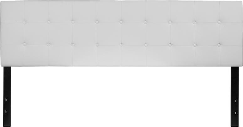 Flash Furniture Lennox Tufted Upholstered King Size Headboard in White Vinyl – HG-HB1705-K-W-GG Discount