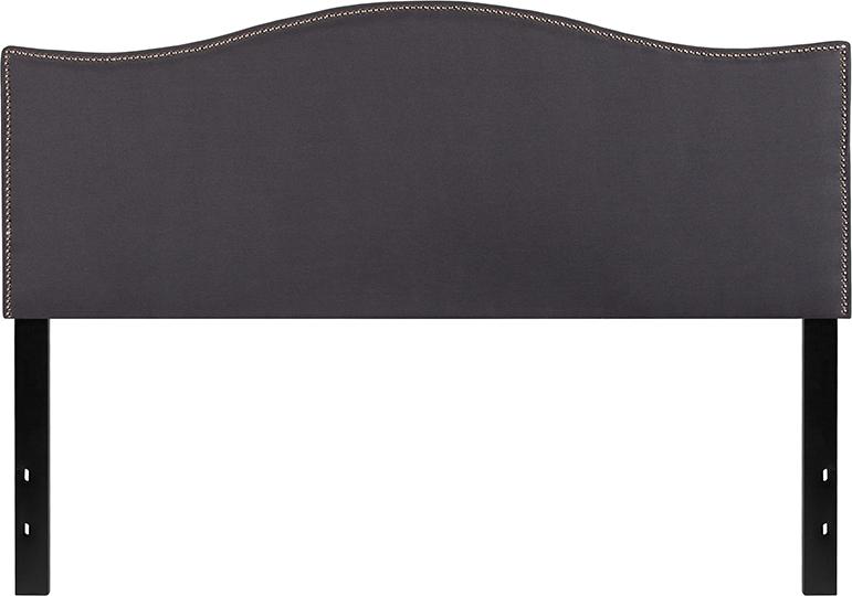 Flash Furniture Lexington Upholstered Queen Size Headboard with Accent Nail Trim in Dark Gray Fabric – HG-HB1707-Q-DG-GG Online Hot Sale