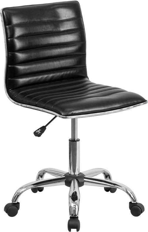 Flash Furniture Low Back Designer Armless Black Ribbed Swivel Task Chair – DS-512B-BK-GG Online now