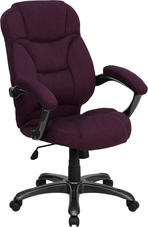 Flash Furniture High Back Grape Microfiber Contemporary Executive Swivel Chair with Arms – GO-725-GRPE-GG Sale