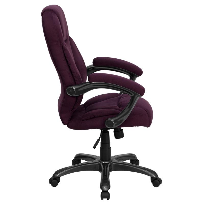 Flash Furniture High Back Grape Microfiber Contemporary Executive Swivel Chair with Arms – GO-725-GRPE-GG Sale