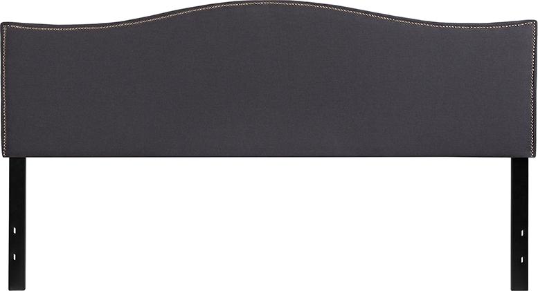 Flash Furniture Lexington Upholstered King Size Headboard with Accent Nail Trim in Dark Gray Fabric – HG-HB1707-K-DG-GG Online now