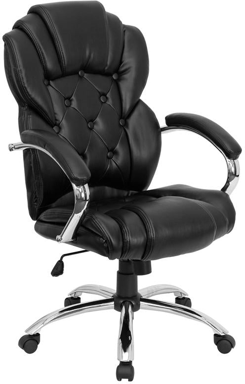Flash Furniture High Back Transitional Style Black Leather Executive Swivel Chair with Arms – GO-908A-BK-GG Sale