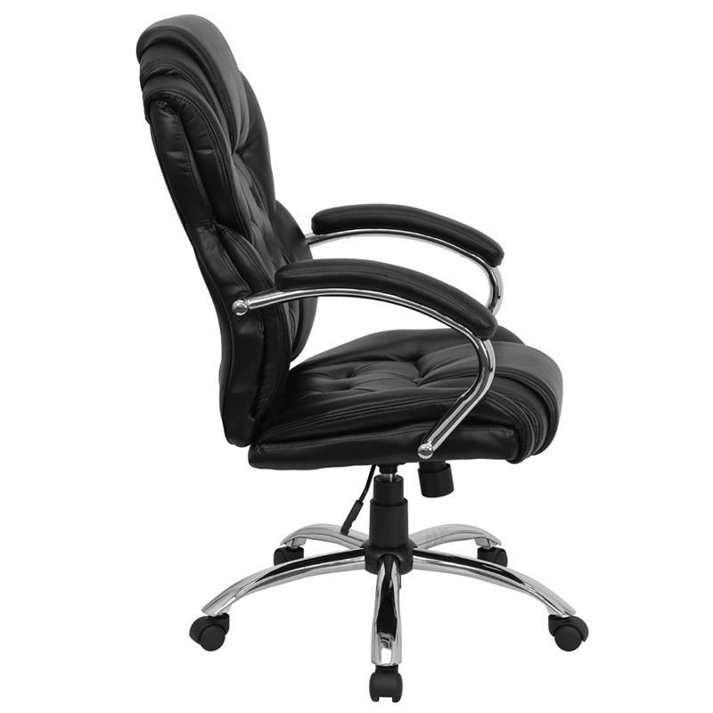 Flash Furniture High Back Transitional Style Black Leather Executive Swivel Chair with Arms – GO-908A-BK-GG Sale
