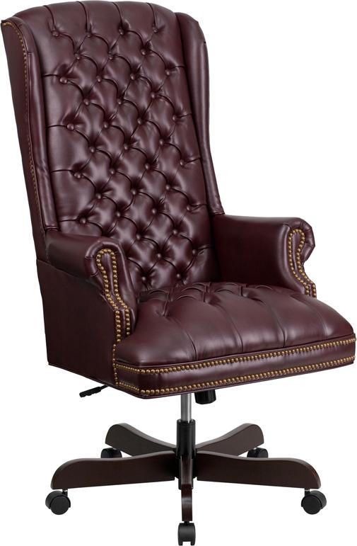 Flash Furniture High Back Traditional Fully Tufted Burgundy Leather Executive Swivel Chair with Arms – CI-360-BY-GG Hot on Sale