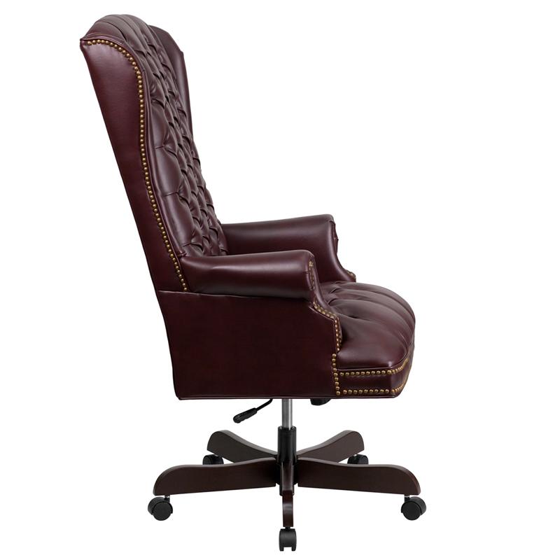 Flash Furniture High Back Traditional Fully Tufted Burgundy Leather Executive Swivel Chair with Arms – CI-360-BY-GG Hot on Sale