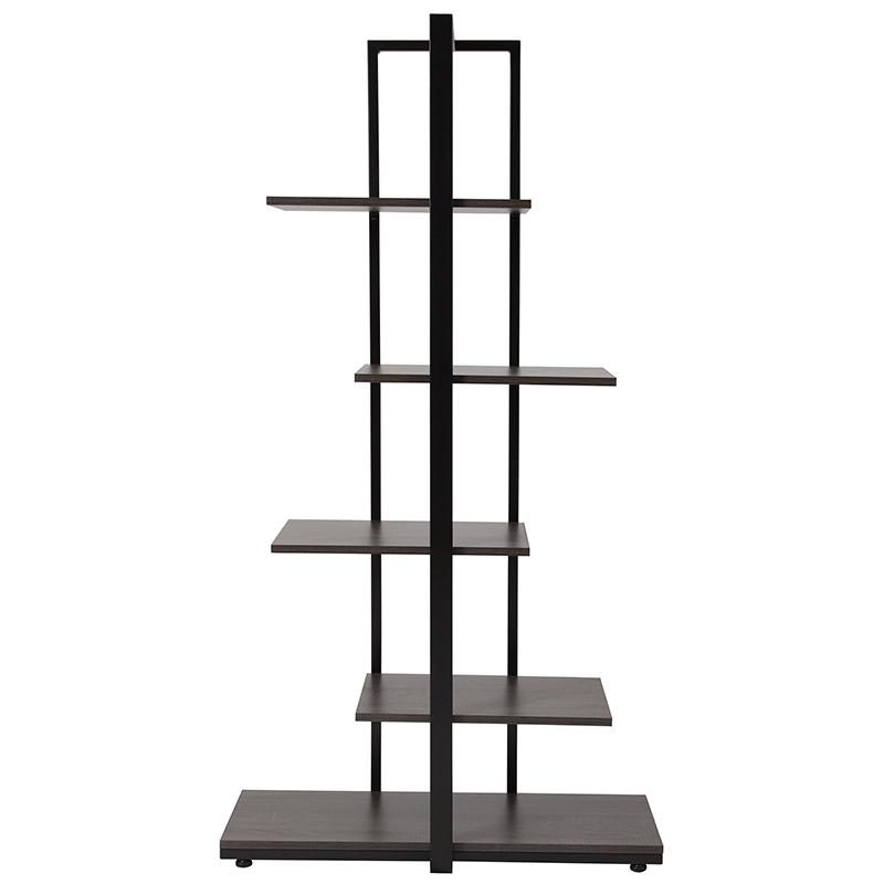 Flash Furniture Homewood Collection Driftwood Finish 5-Tier Decorative Shelf with Black Metal Frame – NAN-JN-21706B-GG Online