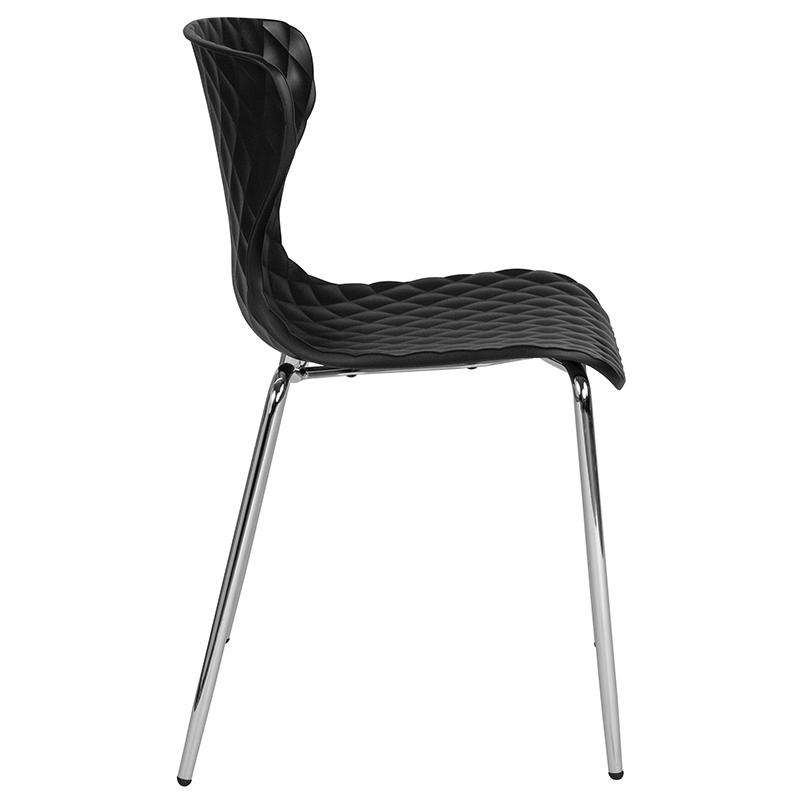 Flash Furniture Lowell Contemporary Design Black Plastic Stack Chair – LF-7-07C-BLK-GG Online
