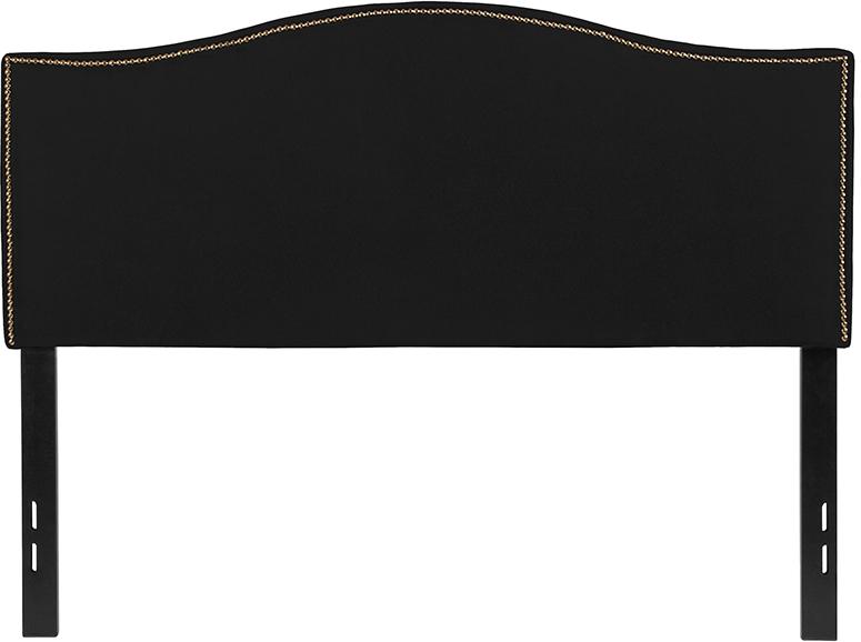 Flash Furniture Lexington Upholstered Full Size Headboard with Accent Nail Trim in Black Fabric – HG-HB1707-F-BK-GG Online now
