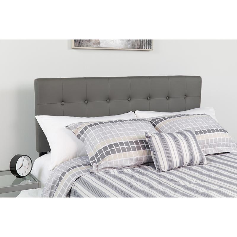 Flash Furniture Lennox Tufted Upholstered King Size Headboard in Gray Vinyl – HG-HB1705-K-GY-GG Sale