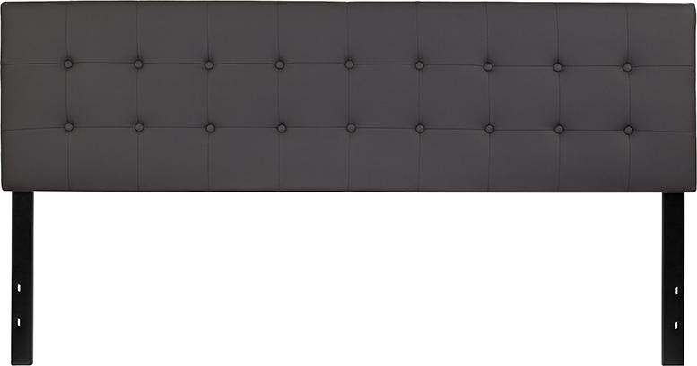 Flash Furniture Lennox Tufted Upholstered King Size Headboard in Gray Vinyl – HG-HB1705-K-GY-GG Sale