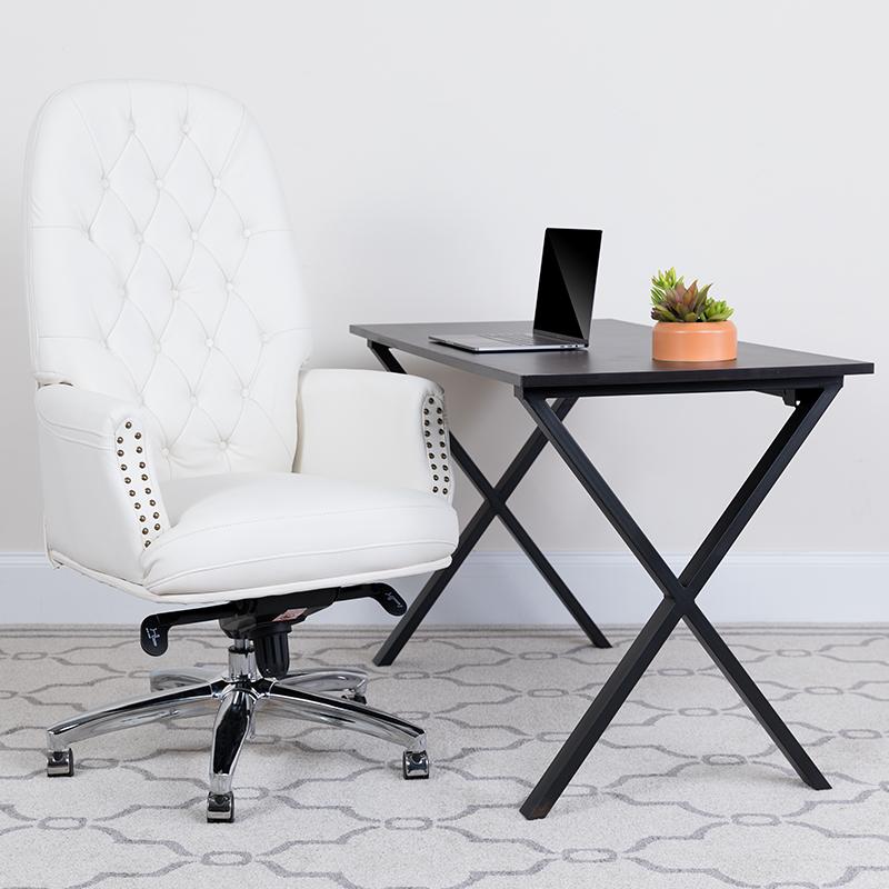Flash Furniture High Back Traditional Tufted White Leather Multifunction Executive Swivel Chair with Arms – BT-90269H-WH-GG Supply