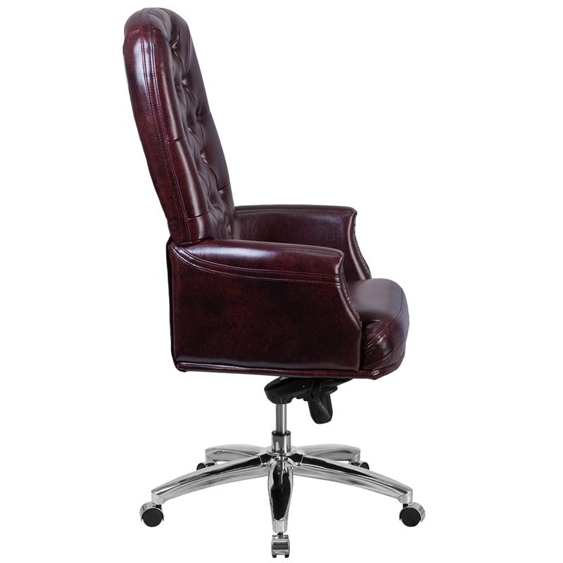 Flash Furniture High Back Traditional Tufted Burgundy Leather Multifunction Executive Swivel Chair with Arms – BT-90269H-BY-GG Online now