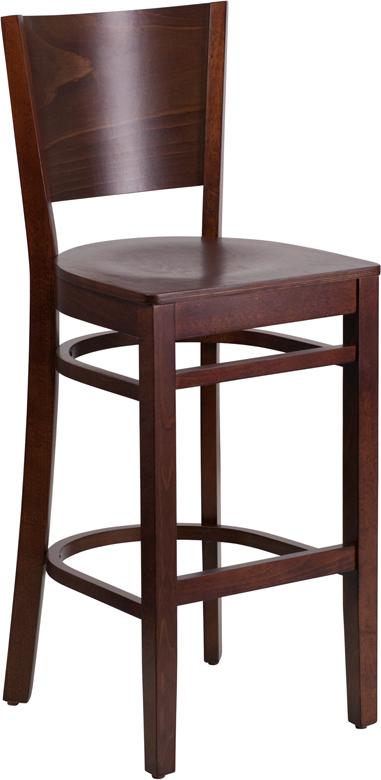 Flash Furniture Lacey Series Solid Back Walnut Wood Restaurant Barstool – XU-DG-W0094BAR-WAL-WAL-GG on Sale