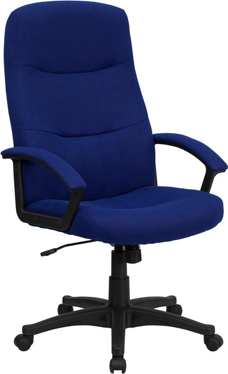 Flash Furniture High Back Navy Blue Fabric Executive Swivel Chair with Two Line Horizontal Stitch Back and Arms – BT-134A-NVY-GG Online Hot Sale