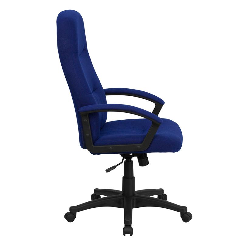 Flash Furniture High Back Navy Blue Fabric Executive Swivel Chair with Two Line Horizontal Stitch Back and Arms – BT-134A-NVY-GG Online Hot Sale