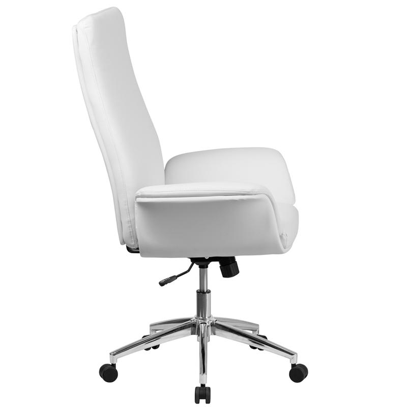 Flash Furniture High Back White Leather Executive Swivel Chair with Flared Arms – BT-88-WH-GG Discount