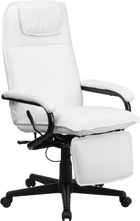 Flash Furniture High Back White Leather Executive Reclining Swivel Chair with Arms – BT-70172-WH-GG Fashion