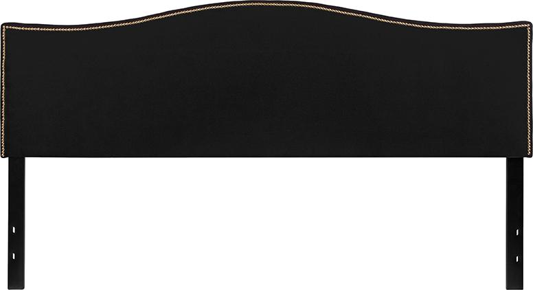 Flash Furniture Lexington Upholstered King Size Headboard with Accent Nail Trim in Black Fabric – HG-HB1707-K-BK-GG Sale