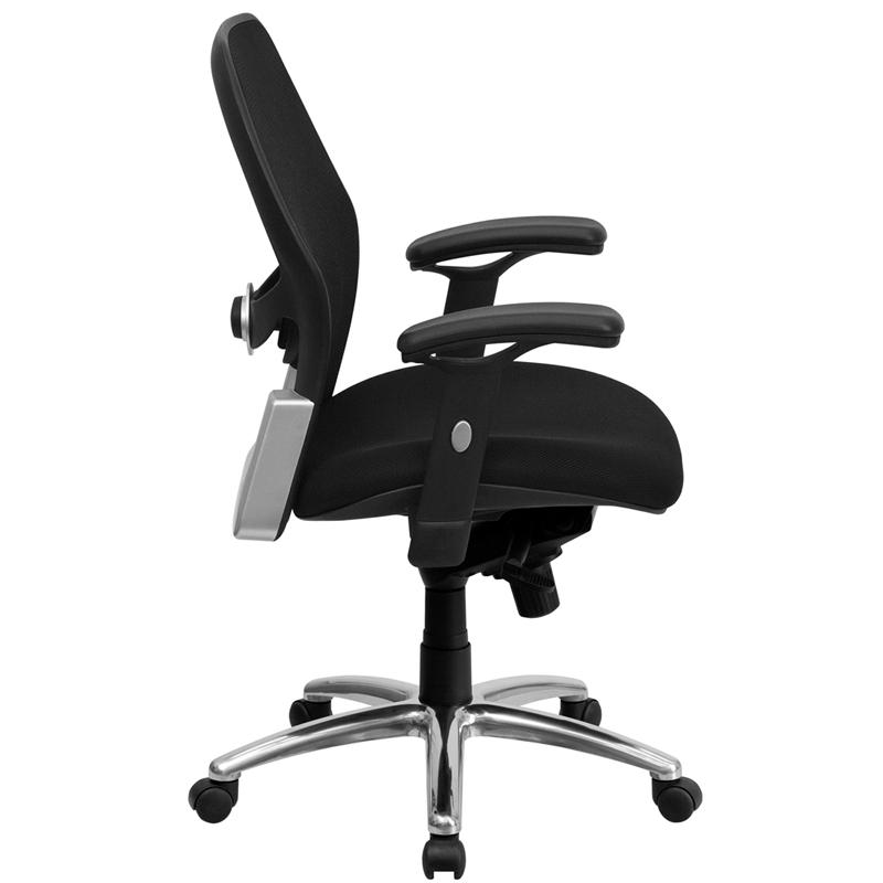 Flash Furniture Mid-Back Black Super Mesh Executive Swivel Chair with Knee Tilt Control and Adjustable Arms – LF-W42-GG Sale