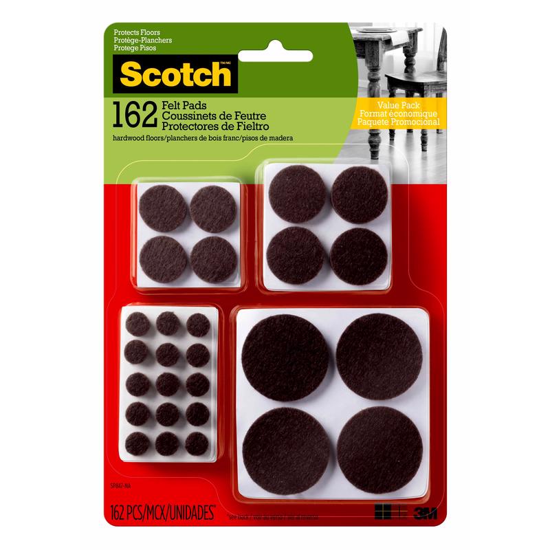 FELT PADS AST BRN 162PK Online now