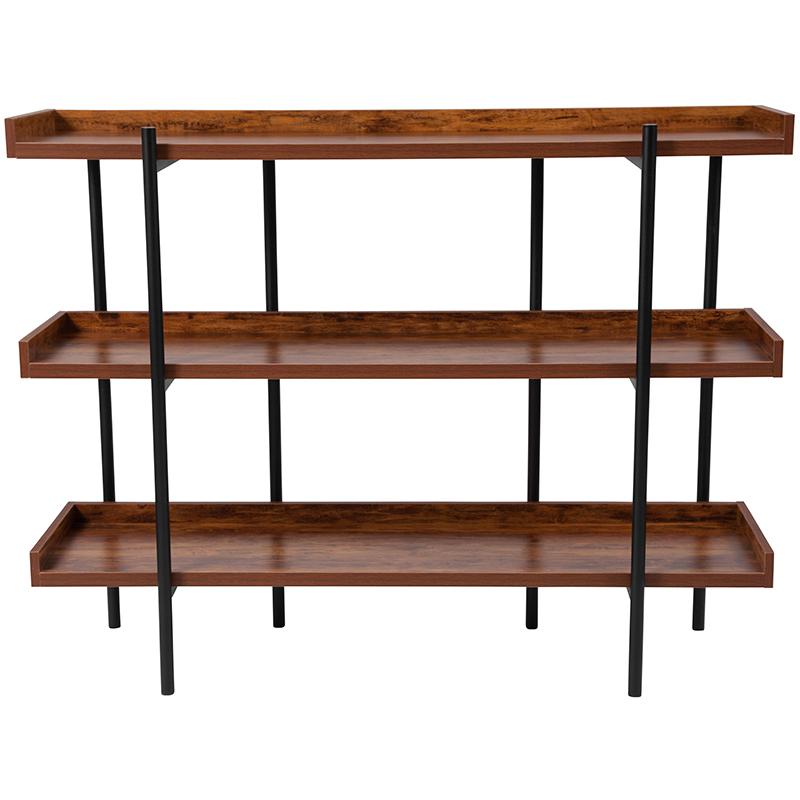Flash Furniture Mayfair Rustic Wood Grain Finish Storage Shelf with Black Metal Frame – JN-2542B3-GG Online Hot Sale