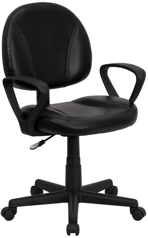 Flash Furniture Mid-Back Black Leather Ergonomic Swivel Task Chair with Arms – BT-688-BK-A-GG on Sale