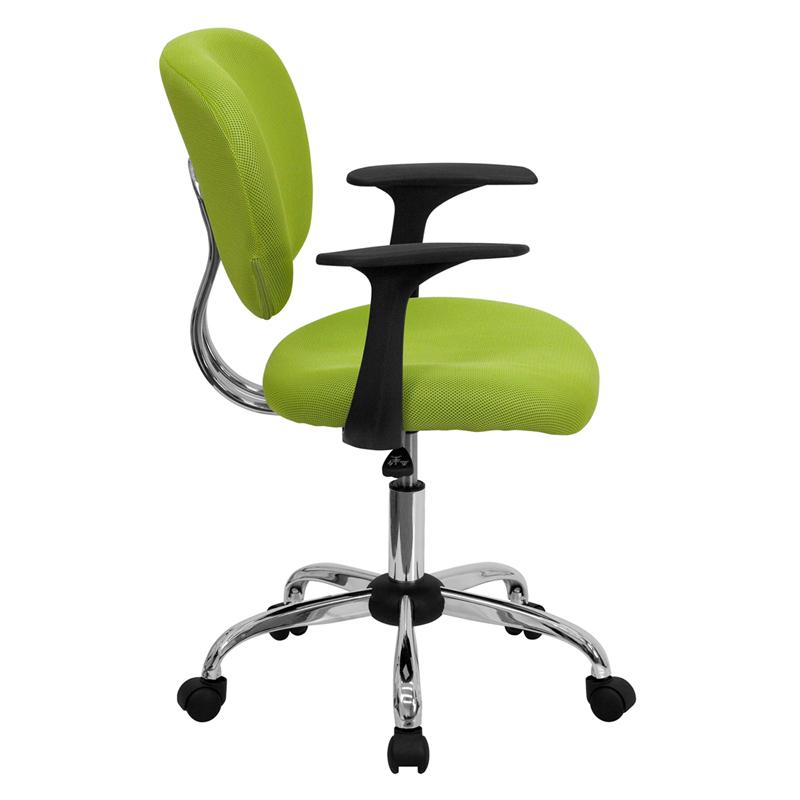 Flash Furniture Mid-Back Apple Green Mesh Padded Swivel Task Chair with Chrome Base and Arms – H-2376-F-GN-ARMS-GG Hot on Sale