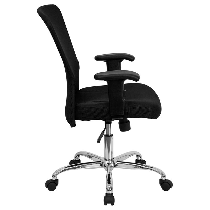 Flash Furniture Mid-Back Black Mesh Contemporary Swivel Task Chair with Chrome Base and Adjustable Arms – GO-5307B-GG Sale