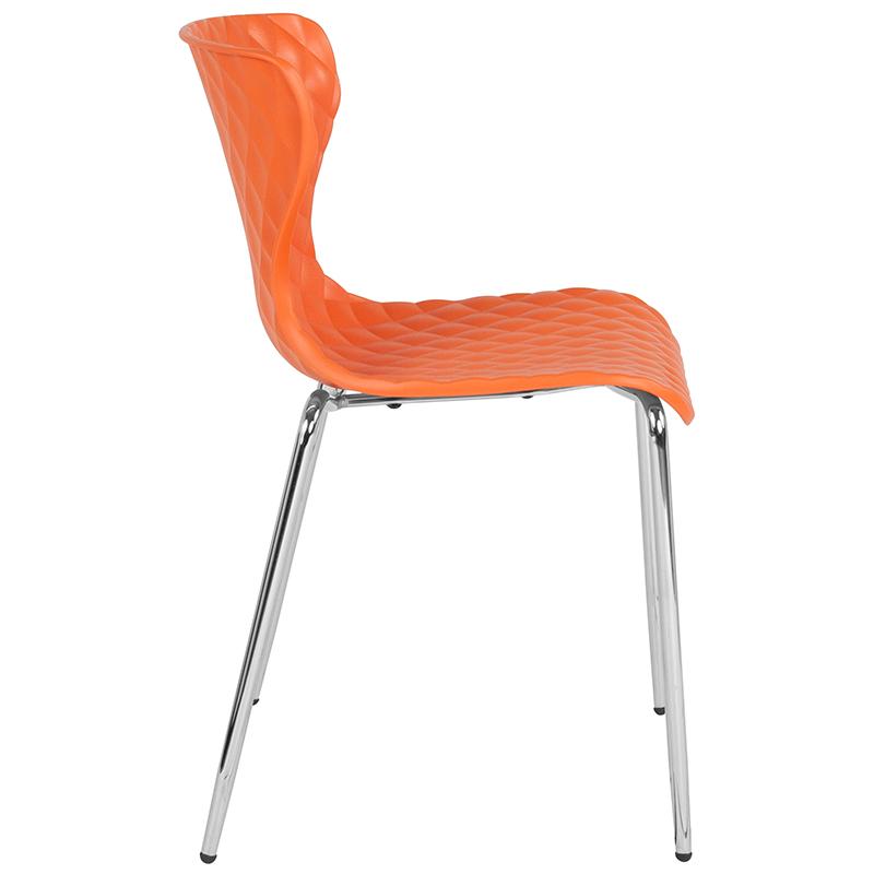 Flash Furniture Lowell Contemporary Design Orange Plastic Stack Chair – LF-7-07C-ORNG-GG Supply