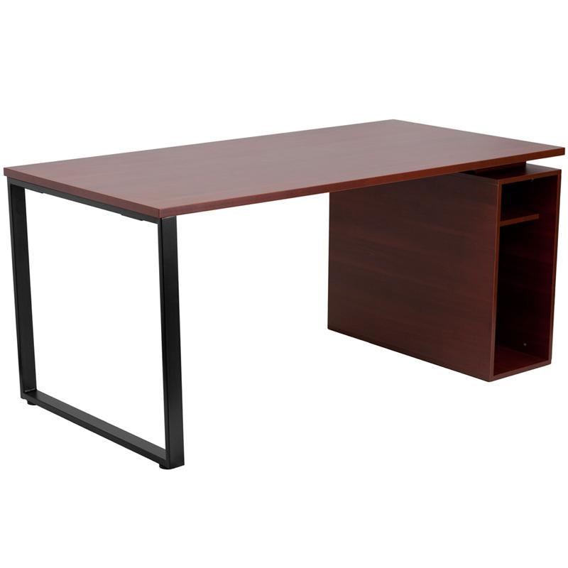 Flash Furniture Mahogany Computer Desk with Open Storage Pedestal – NAN-JN-2108-GG Hot on Sale