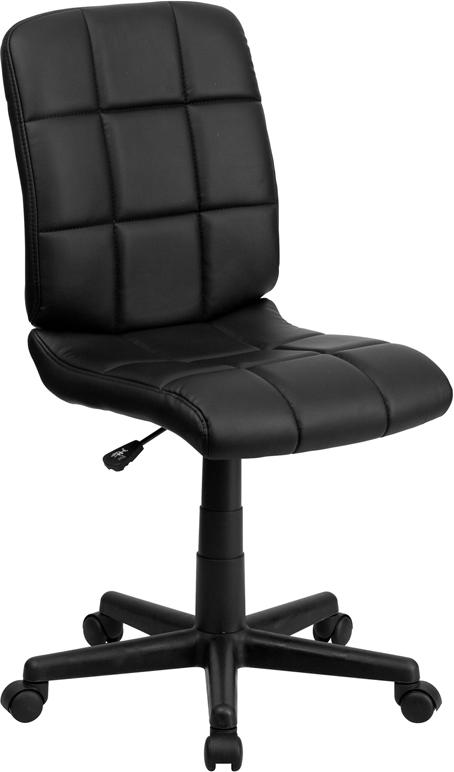 Flash Furniture Mid-Back Black Quilted Vinyl Swivel Task Chair – GO-1691-1-BK-GG Supply