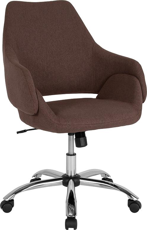 Flash Furniture Madrid Home and Office Upholstered Mid-Back Chair in Brown Fabric – CH-177280-BR-F-GG Sale
