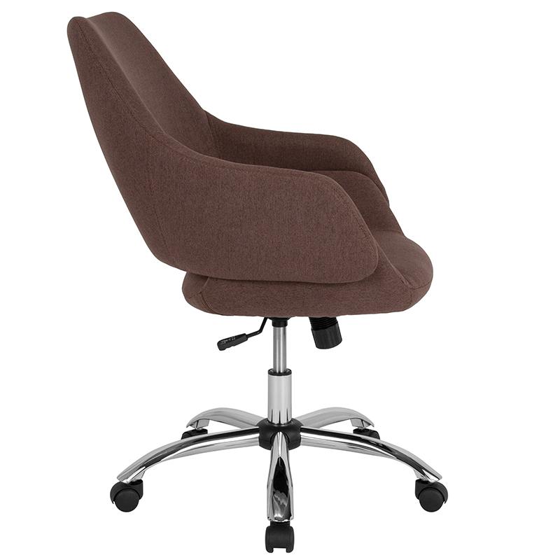 Flash Furniture Madrid Home and Office Upholstered Mid-Back Chair in Brown Fabric – CH-177280-BR-F-GG Sale