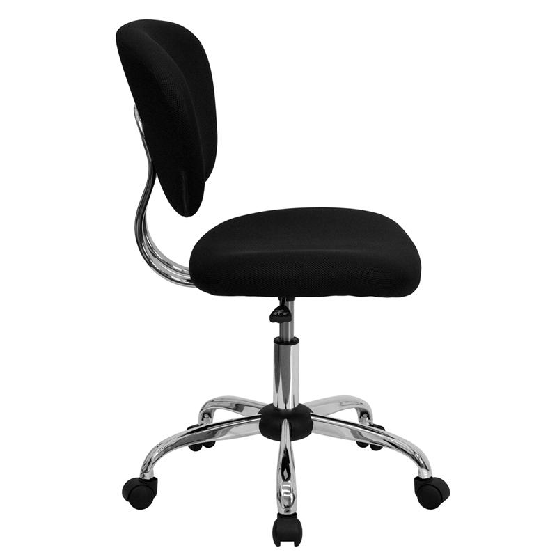 Flash Furniture Mid-Back Black Mesh Padded Swivel Task Chair with Chrome Base – H-2376-F-BK-GG Fashion