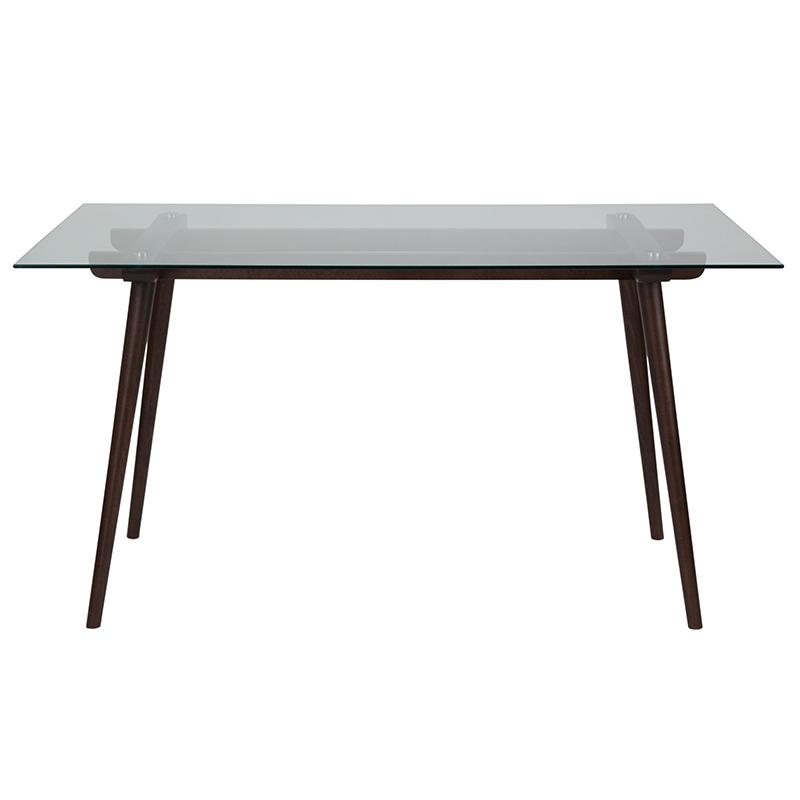 Flash Furniture Meriden 31.5″ x 55″ Rectangular Solid Espresso Wood Table with Clear Glass Top – SK-17GC-034-E-GG Discount