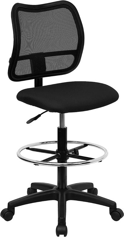 Flash Furniture Mid-Back Black Mesh Drafting Chair – WL-A277-BK-D-GG Supply