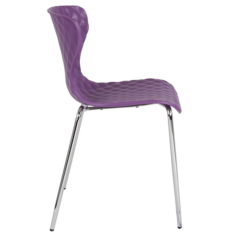 Flash Furniture Lowell Contemporary Design Purple Plastic Stack Chair – LF-7-07C-PUR-GG Supply