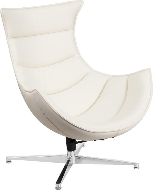 Flash Furniture Melrose White Leather Swivel Cocoon Chair – ZB-32-GG Online now