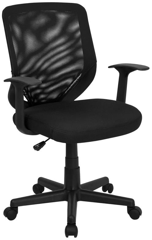 Flash Furniture Mid-Back Black Mesh Tapered Back Swivel Task Chair with T-Arms – LF-W-95A-BK-GG Supply