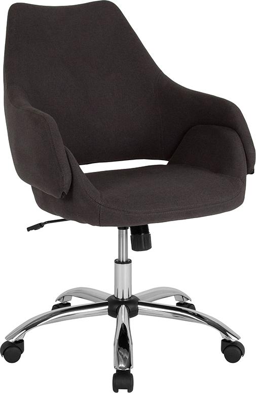 Flash Furniture Madrid Home and Office Upholstered Mid-Back Chair in Black Fabric – CH-177280-BLK-F-GG Online now